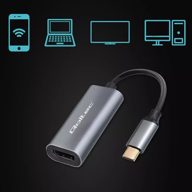 Adapter USB-C to HDMI 4K 60Hz 32AWG QOLTEC