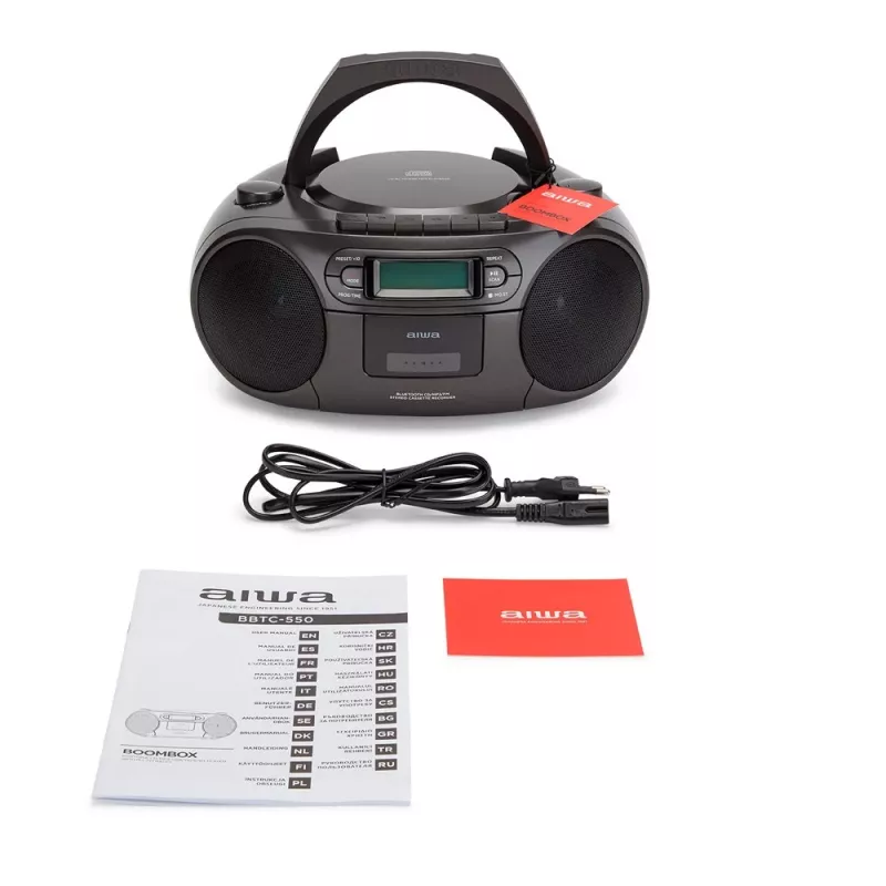 Portable stereo system Aiwa BBTC-550BK Digital 6 W FM PLL Melns
