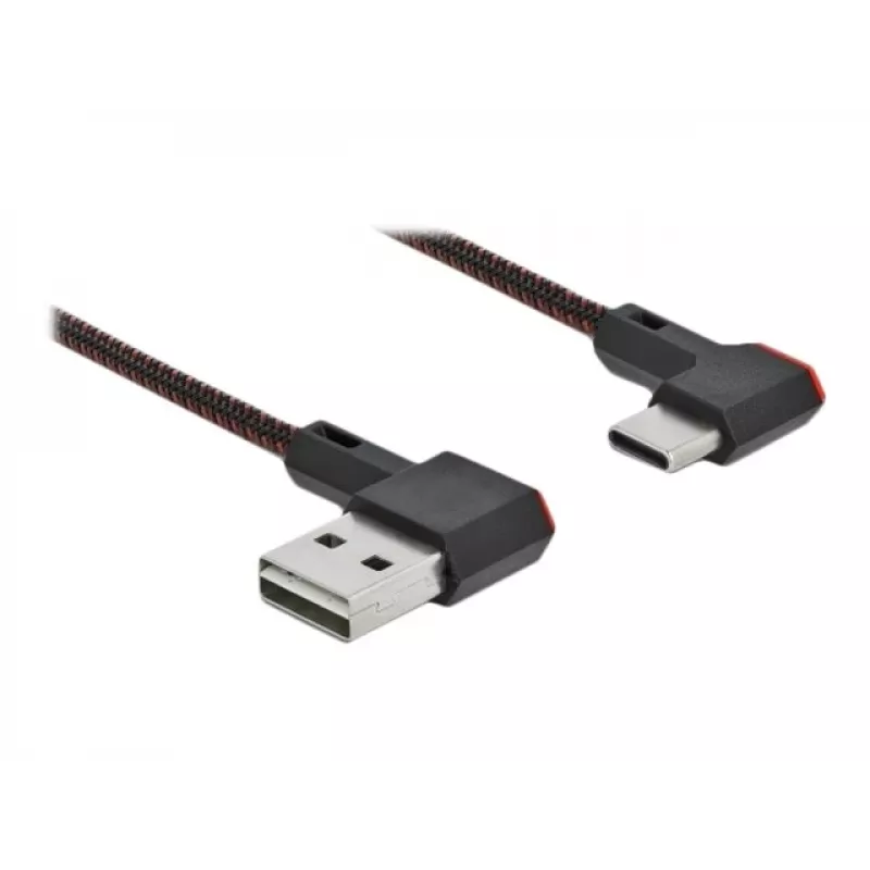USB kabelis DeLOCK EASY-USB 2.0 Type-A vīrieša uz Type-C vīrieša 0.5m melns