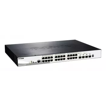 D-Link DGS-1510-28XMP pārvaldīts L2/L3 Gigabit Ethernet (10/100/1000) Power over Ethernet (PoE) Melns, Pelēks