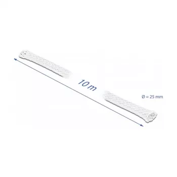 Pītais apvalks DeLOCK 20806 10 m x 25 mm balts