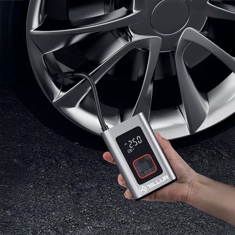 Pārnēsājams gaisa kompresors Tellur TLL158571 12V 150 PSI automašīnu riepām un piepūšamiem priekšmetiem