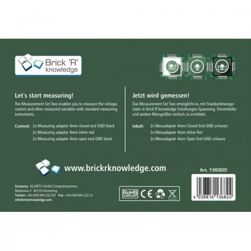 Mērīšanas adaptera komplekts ALLNET ALL-BRICK-0638 Savietojamība ar Brick’R’knowledge