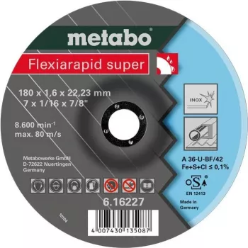 Griešanas disks Metabo 616227000 plakanu centru nerūsējošajam tēraudam