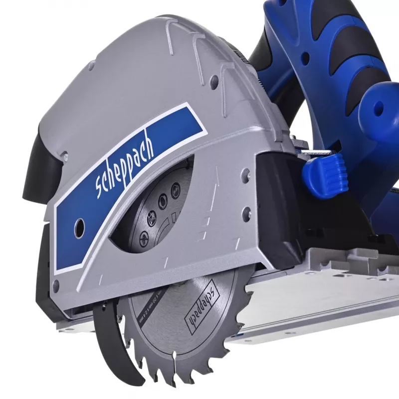 Riņķveida zāģis Scheppach PL55, 1200 W, 230 V, asmens Ø160 mm, 24T, griešanas dziļums 49,5 mm (90°), slīpuma regulēšana, koks
