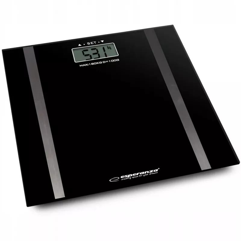 Personīgie vannas istabas svari Esperanza EBS018K - elektroniskie, 180 kg, melni