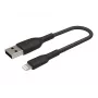 Pīts USB–Lightning kabelis 15 cm melns