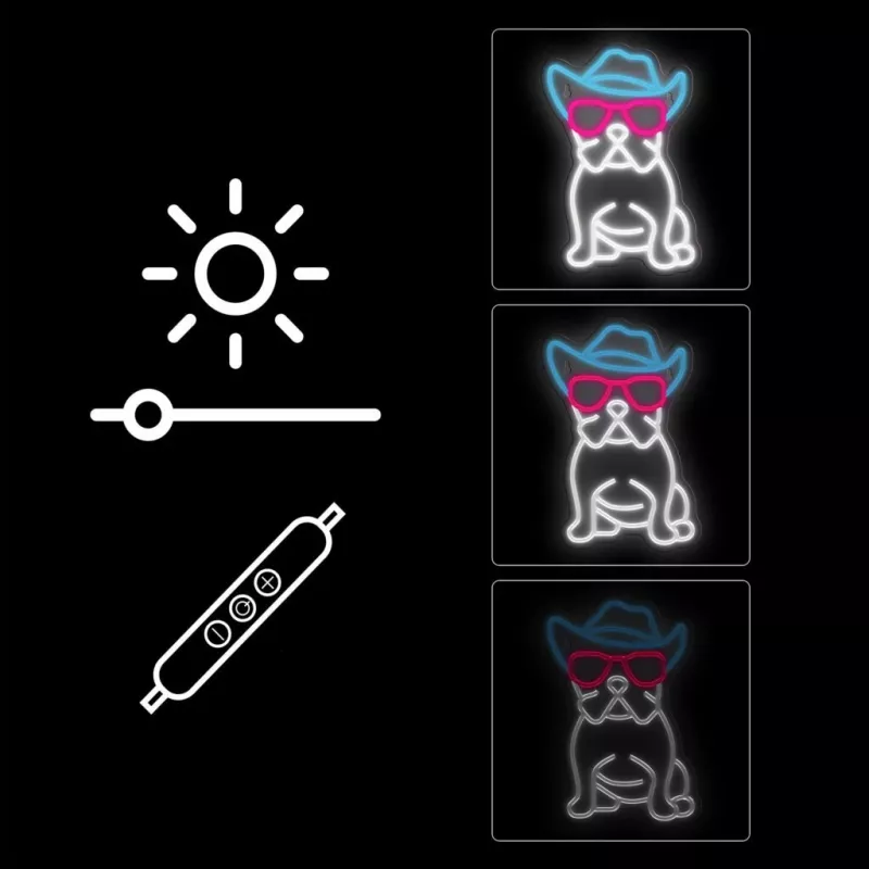 MANTA SNL114MT neona lampa “Bulldogs ar brillēm”