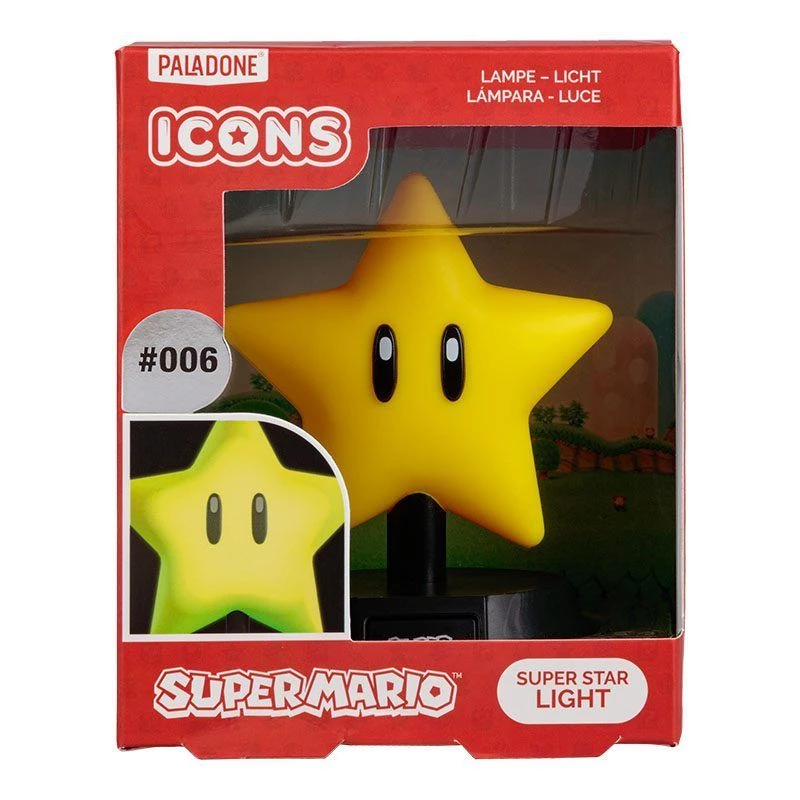 Galda lampa Paladone Super Mario Super Star Icon Light — dekoratīva LED naktslampiņa
