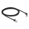 Delock - Tīkla kabelis - RJ-45 (V) uz augšu leņķveidīgs uz RJ-45 (V) taisns - 2,0 m - 4,5 mm - S/FTP - CAT 6a - Ekranēts, bez halogēna - Melns (80288)