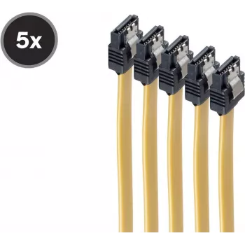 SATA datu kabelis ShiverPeaks BS78246-0.5Y-5 6 Gb/s ar metāla klipsi, 0,5 m