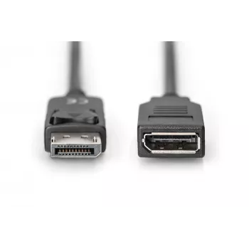 Digitus ASSMANN - DisplayPort pagarinātāja kabelis - DisplayPort (vīr.) - DisplayPort (siev.) - 2 m (DisplayPort 1.2) - lieta forma - melns (AK-340200-020-S)