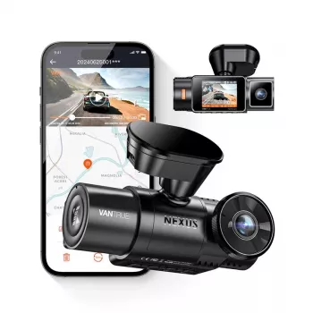 Auto videoreģistrators VANTRUE N2X LTE — 2,7K Ultra HD, SONY STARVIS 2 IMX675 galvenais, 158° F/1,8, 2 kanālu, GPS, Wi‑Fi, IPS 2 collu displejs