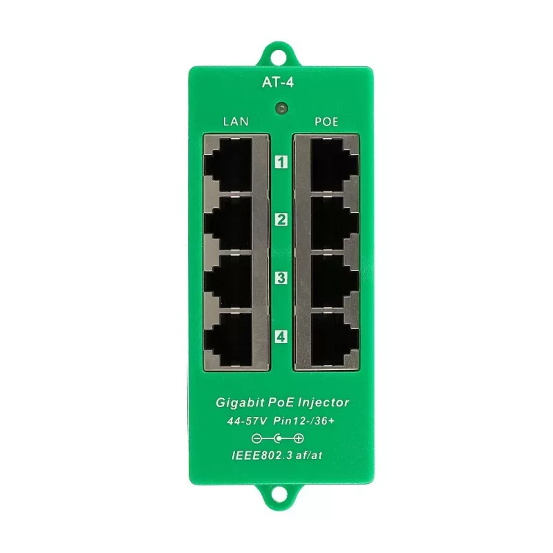 Extralink ACTIVE POE INJECTOR 4 PORT GIGABIT 802.3AT/AF 1 Gbps 48 V