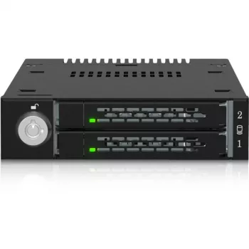 ICY DOCK - ToughArmor - MB834MK-B V2 - 2x M.2 NVMe uz 1x 3,5 collu nodalījumu mobilais rāmis metāla atslēgu slēdzene SlimSAS 4i melna