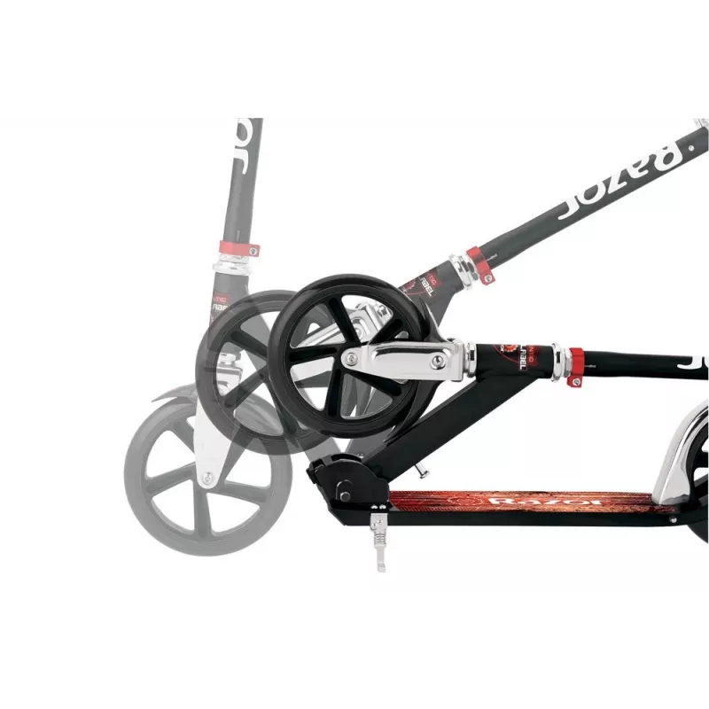 Kick scooter Razor A5 Lux — alumīnijs, 20 cm poliuretāna riteņi, salokāms, regulējams augstums, maks. slodze 100 kg, melns