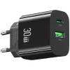 usams Lādētājs USA001631 30W ar 1x USB-C un 1x USB-A ātro uzlādi