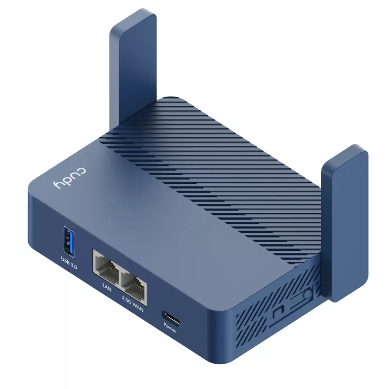 Portatīvais maršrutētājs Cudy TR3000 AX3000 Wi‑Fi 6, Gigabit Ethernet WAN/LAN, USB-A, ārējās antenas, zils