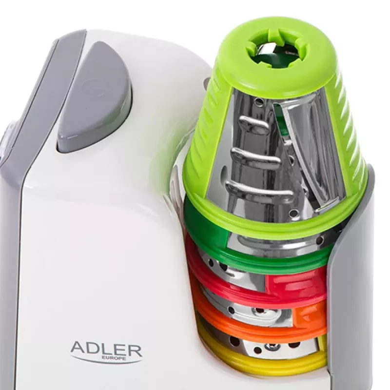 Dārzeņu griezējs Adler AD 4815, 150 W, 5 sprauslas, ABS korpuss, balts/pelēks