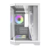 Darflash FT350 datora korpuss + 5 aRGB ventilatori (balts)