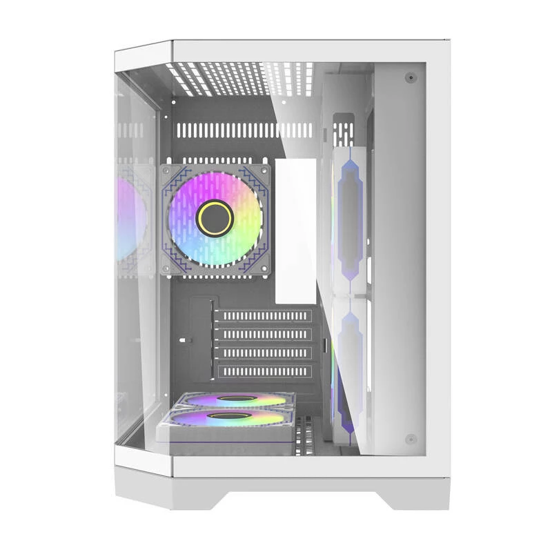Darflash FT350 datora korpuss + 5 aRGB ventilatori (balts)