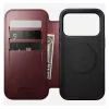 Mobilā tālruņa vāciņš Nomad Modern Leather Folio priekš Apple iPhone 17 Pro, 6,3 collas (16 cm), ādas, bordo