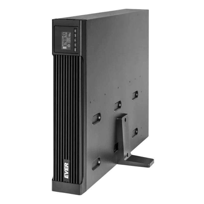 Tiešsaistes UPS EVER Powerline RT PRO 3kVA 3kW plaukta/torņa, dubultās pārveidošanas, 1 fāzes, 200–240 V izeja, 9× C13 rozetes, LCD, VRLA akumulatori