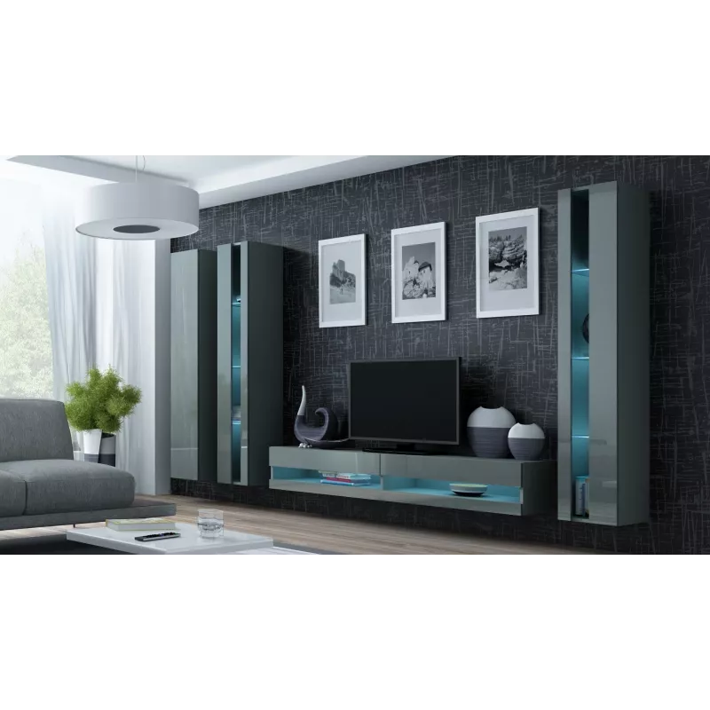 Cama TV statīvs VIGO jauna 30/180/40 balts/pelēks glancēts