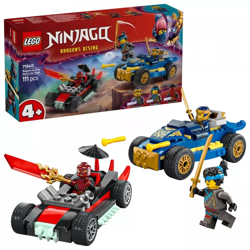 Būvējamie bloki Ninjago 71840 Sacīkšu duelis Rogue pret Drix