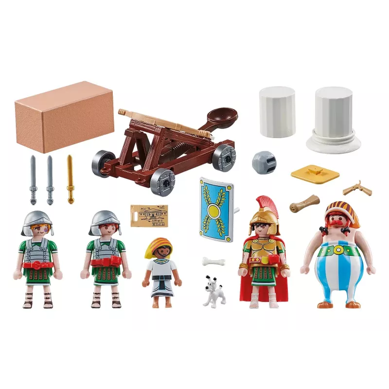 Playmobil 71268 Asterix: Edifis un pils kauja Romas strādājošais katapulta kolekcijas rotaļu figūriņas jautra iztēles lomu spēle