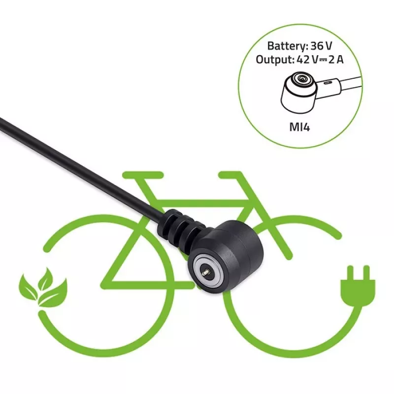 Lādētājs QOLTEC Mi4 Magnetic TIP e-velosipēdam 36V/42V 2A