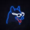 Neona gaismas uzraksts MANTA Neon Lights Dog with Glasses Manta SNL69MT — dekoratīvs LED neona stila sienas gaismeklis