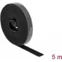 Montāžas lente DeLOCK Velcro lente rullī G 5 m x P 15 mm melna