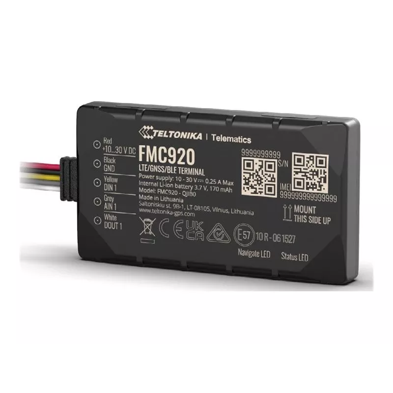 GPS izsekotājs Teltonika FMC920 4G LTE CAT 1 0.128GB Melns