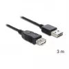 USB kabelis DeLOCK EASY-USB 2.0-A 3m Melns
