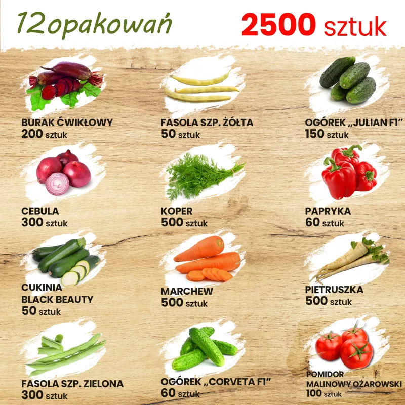 TORAF dārzeņu sēklu komplekts – 12 iepakojumi