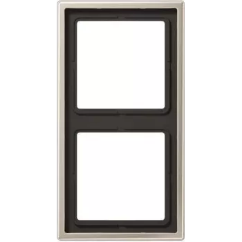 Slēdža pārsega plāksne JUNG ES 2982 — melna un nerūsējošais tērauds, bezskrūvju, 81×152 mm