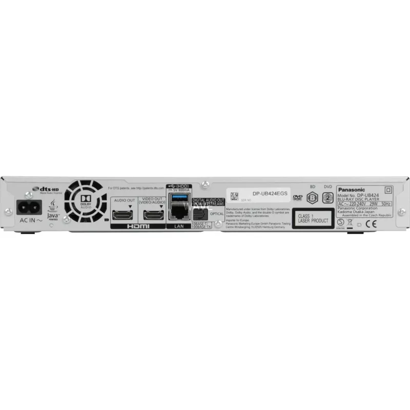 Blu-Ray atskaņotājs Panasonic DP-UB424 4K Ultra HD 3D sudraba krāsā