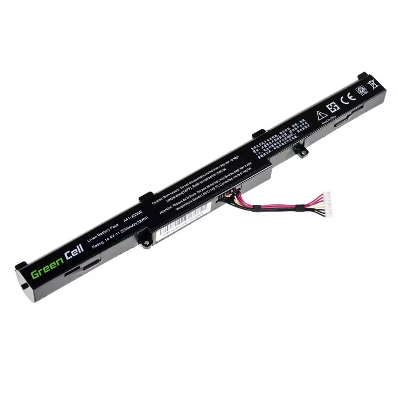 Akumulators zaļa Cell AS77 ASUS klēpjdatoriem — Li-Ion 15 V, 2200 mAh, 4 elementi, melna