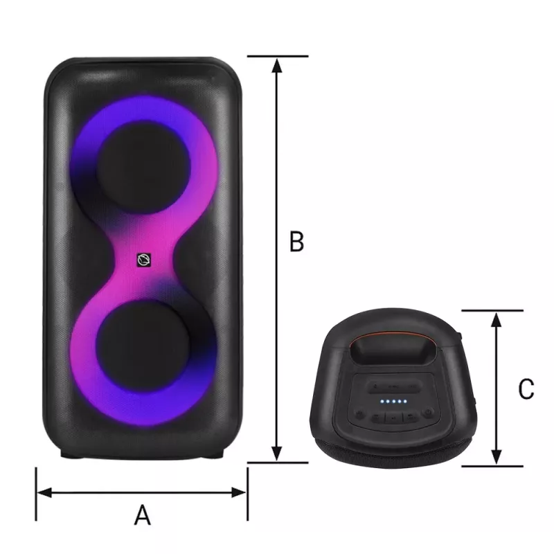 Portable music center MANTA SPK0401B100 Bluetooth speaker, 100 W peak, FM radio, karaoke, built-in baterija, X-BASS