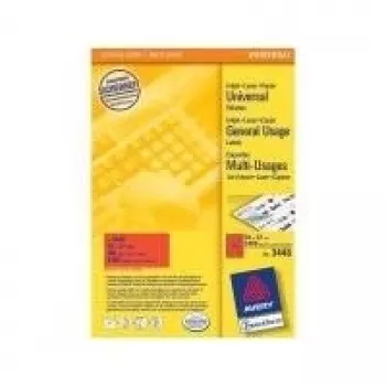 Avery - failu mapju uzlīmes (File Folder Labels) - Sarkana - 70 x 37 mm - 2400 uzlīmes (100 loksnes x 24) (3448)