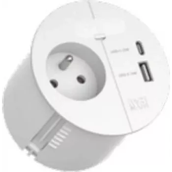 Elektrības sadalītājs Bachmann LOOP IN CHARGE 938.302 ar 1x UTE kontaktligzdu un 1x USB 22W