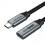 Kabeļa pagarinātājs USB 3.0 Type-C (vīrišķais) - USB Type-C (sieviešu), 5Gbps, 60W, 4K/60Hz, 0.5m