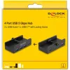 DeLOCK 64284 USB centrmezgls Type-A 5000 Mbit/s melns