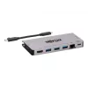USB-C dokstacija - 4K HDMI, USB 3.2 Gen 1, USB-A centrmezgls, GbE, atmiņas karte, 100W PD uzlāde, noņemams vads U442-DOCK5D-GY