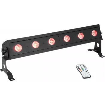 LED josla EUROLITE AKKU Bar-6 Entry QCL RGBW, 6x4W gaismas diodes, darbināms ar baterijām pārnēsājams apgaismojums