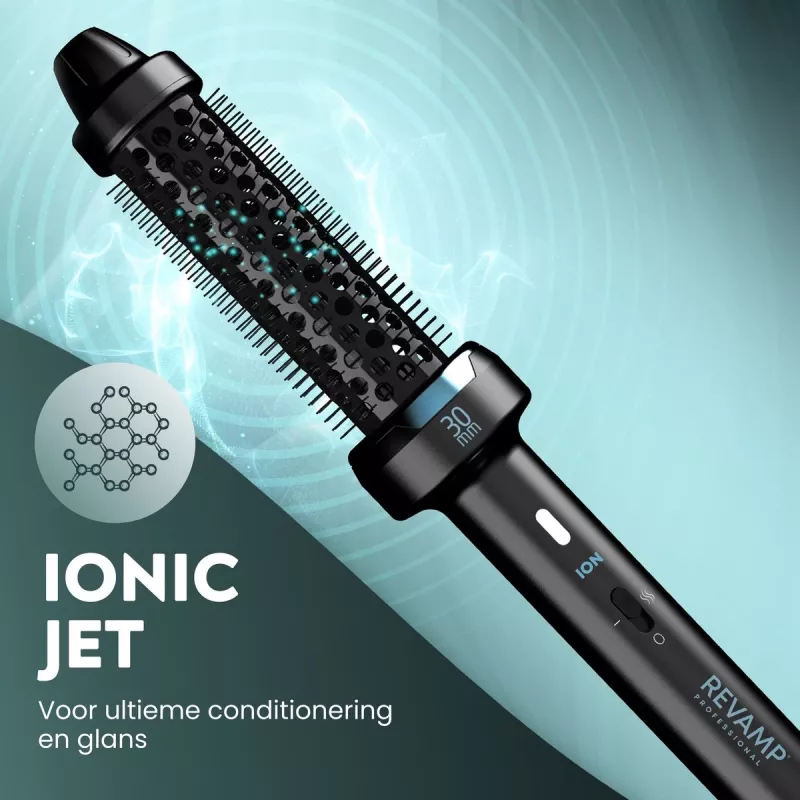 Karstā suka Revamp BR-1300A-EU Keramiskā Jonu 30mm – apsildāma veidošanas suka matiem