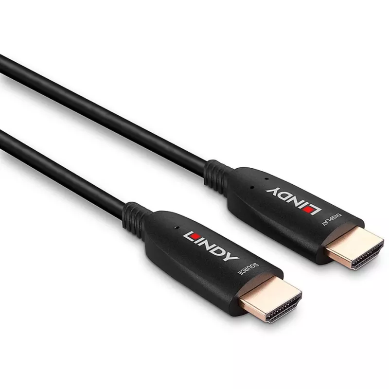 Lindy 15m Fibre Optic Hybrid HDMI 8K60 kabelis, 15 m, HDMI Type A (Standard), HDMI Type A (Standard), 48 Gbit/s, Melns