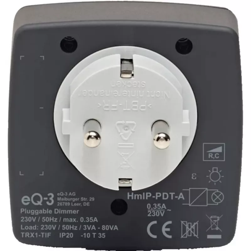 eQ-3 AG Homematic IP 161621A0, Iekštelpām, Antracīta, Plastmasa, IP20, 70 mm, 39 mm