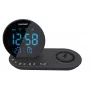 FM PLL clock radio/ALARM/USB/CR85BK CHARGE/Wireless charging/iekštelpu/outdoor temperature/Melns